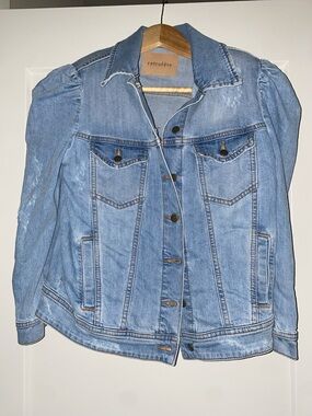 Retrofete Light Blue Puff-Sleeve Denim Jacket